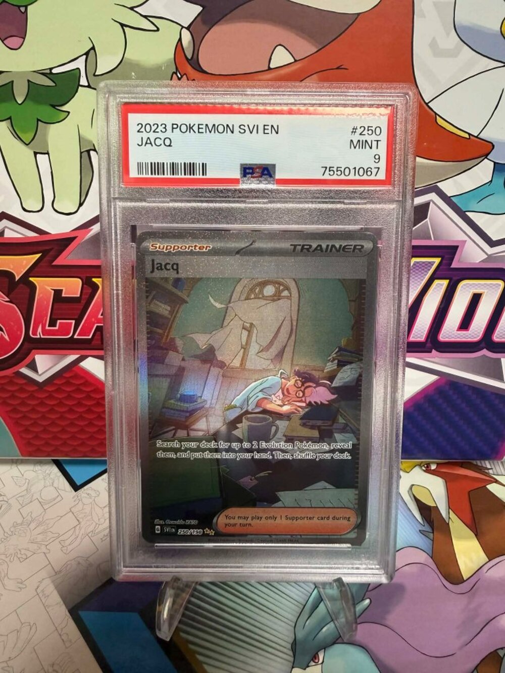 Pokemon Jacq 250/198 SIR Alt Art - Scarlet & Violet - PSA 9